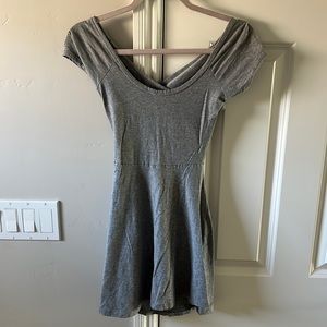 Brandy Melville Cotton Skater Mini Dress (One Size) Light Gray